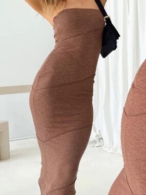 Princess Polly Oscar Midi Dress brown